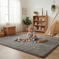 Tapis d'intérieur en fausse fourrure de lapin, à poils longs, doux, antidérapant, pour salon, tapis de jeu pour enfants, tapis à mémoire de forme pour bébé