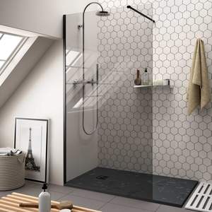 Panel <span class=keywords><strong>de</strong></span> vidrio <span class=keywords><strong>de</strong></span> <span class=keywords><strong>ducha</strong></span> sin marco europeo, Partición <span class=keywords><strong>de</strong></span> <span class=keywords><strong>ducha</strong></span> <span class=keywords><strong>de</strong></span> vidrio individual, sello antideslizante <span class=keywords><strong>de</strong></span> vidrio <span class=keywords><strong>de</strong></span> seguridad templado <span class=keywords><strong>de</strong></span> 48 "X 72" - Product Image 4