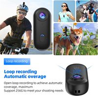 Caméra d'action sportive étanche 30M pour collier de chat, mini Wi-Fi 1080P, résolution vidéo 4K 30FPS, enregistrement 10x pour casque de moto
