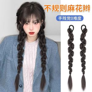 วิกผมเปียบิดเกลียวแบบไม่สม่ำเสมอ หางม้า ทำจากเส้นใยทนความร้อนสูง ทำด้วยมือ สำหรับคุณผู้หญิงทุกสีผิว ทุกรูปหน้า - Product Image 2