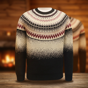 Men's Geometric Pattern Knitted <b>Pullover</b> <b>Sweater</b> Full Sleeve Winter - Product Image 1