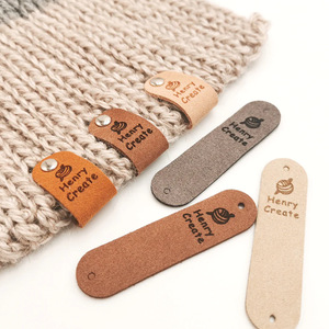 Personalized knitted hats, <b>scarves</b>, sweaters, logo tags, DIY detachable handmade leather labels, creative clothing tags - Product Image 2