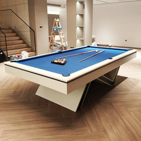 Table de billard futuriste à pieds en N, table de billard multifonctionnelle avec plateau de tennis de table en option pour maison et club modernes