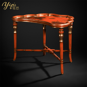 Yips-LD-1203-0843 de estilo chino pintado a mano, Paisaje con patrón en rojo antiguo, mariposa clásica de lujo, mesa de sport - Product Image 2