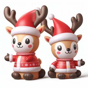 Muñeco de nieve elfo de Papá Noel inflable con luces LED para césped al aire libre, decoración navideña, tren inflable, decoraciones navideñas - Product Image 1