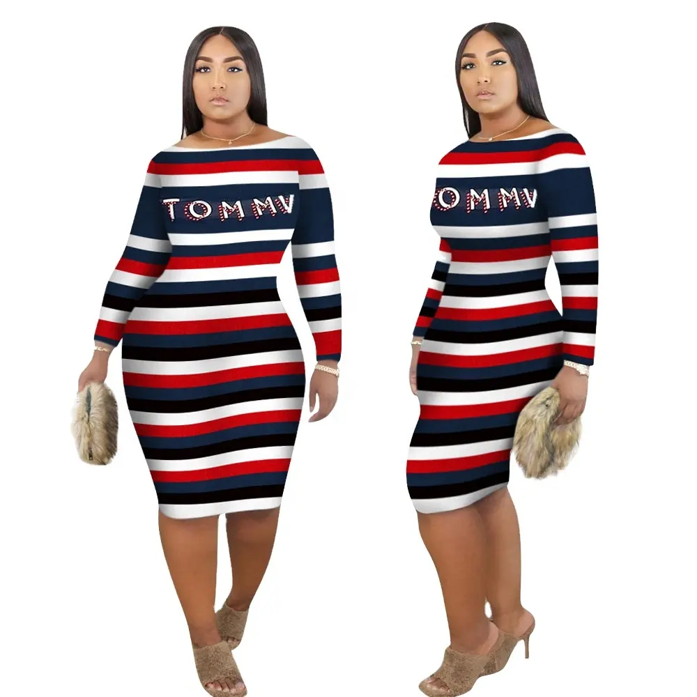 2021 인기 여성 패션 인쇄 우아한 캐주얼 드레스 플러스 사이즈 여성 드레스