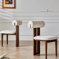 Chaise de salle à manger en pin massif de style nordique moderne, luxe léger avec dossier, pour la maison, le café et un usage domestique décontracté