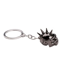 Porte-clés de moto en alliage de zinc, crâne 3D, breloque casque stéréo, pendentif pour clés de voiture