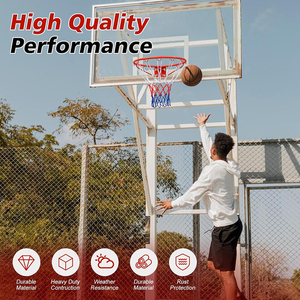 Panier de <span class=keywords><strong>basket</strong></span>-ball mural en acier avec anneau de <span class=keywords><strong>basket</strong></span>-ball de 18 pouces à fixation murale, vente en gros - Product Image 4