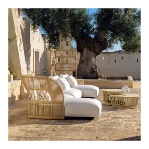 Modern leisure Italian style all weather outdoor furniture sofa patio garden sectional modular rope sofa set