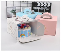 Boîte alimentaire en papier kraft en gros avec fenêtre transparente, étanche, pour gâteaux et plats à emporter, présentoir, logo personnalisé