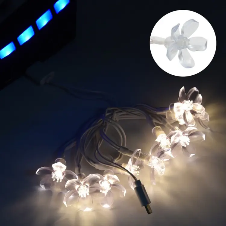 2024 नया फूल के आकार का एलईडी लाइट स्ट्रिंग्स सुंदर लाइट्स केबल चार्जर