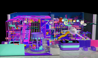 Aire de jeu violette de sécurité à haute jouabilité Thèmes complets Parc d'aventure de grande taille Équipement de terrain de jeu intérieur