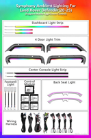Kit d'éclairage LED intérieur pour Land Rover Defender Station Wagon 110 130 L663 2020+ en fibre de carbone véritable, éclairage d'ambiance