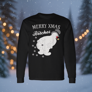 Camiseta de Manga Larga con Diseño Navideño de Muñeco de Nieve Divertido y Copos de Nieve que Reventan, Promocional - Product Image 3