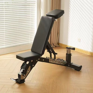 <span class=keywords><strong>Banc</strong></span> de musculation commercial 3-en-1 avec appui-tête, dossier et siège réglables, et roues mobiles pour entraînement de fitness en salle de sport - Product Image 3