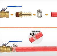 4 PCS Brass Tire Air Chuck 1/4 NPT Quick Connect Clamp-On Sealed Ball Valve PTFE Seal Pneumatic Tools Accessories Inflator