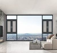 Ventana Abatible de Aluminio con Doble Acristalamiento Aislante, Insonorizada, de Alta Eficiencia Energética, para Viviendas Residenciales Modernas