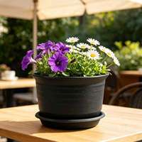 Pot de fleurs en PP épaissi avec trou de drainage, design minimaliste, durable, capacité de 1,2 L pour le jardinage, les plantes succulentes à la maison