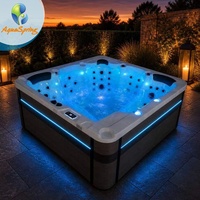 Jacuzzi de Acrílico para 5 Personas, Spa Exterior con Hidromasaje, 72 Jets de Masaje, Sistema de Control Balboa, 2.2m, Ozono, LED