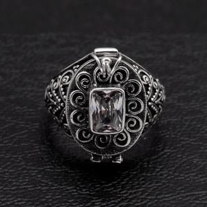 Bague <span class=keywords><strong>parfum</strong></span> Antique en argent sterling 925 pour femmes, anneaux de fiançailles, cadre, bijoux <span class=keywords><strong>parfum</strong></span>és, pour dames - Product Image 5