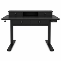 Bureau d'étude moderne et écologique à hauteur réglable avec 4 tiroirs, bureau debout robuste pour bureau, chambre ou petit espace