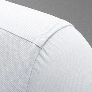 Chemises à manches longues en coton de couleur unie pour hommes Vêtements de bureau blancs à poche unique - Product Image 4