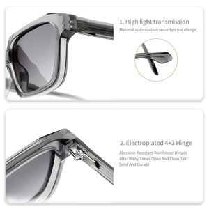 Nuovi <span class=keywords><strong>Occhiali</strong></span> da Sole di Lusso Streetwear in Acetato Trasparente CAT3 con <span class=keywords><strong>Lenti</strong></span> TAC UV400 e Logo Personalizzato in Metallo - Product Image 5