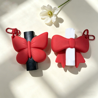 Support de Rouge à Lèvres et Brillant à Lèvres en Silicone Portable, Étui de Transport pour Baume à Lèvres et Brillant à Lèvres, Pendentif de Sac Porte-clés Nœud, Accessoires de Mode et Breloques
