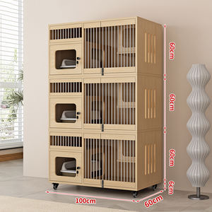 Cages à chats modernes en bois - Écologiques et économes en énergie. Meubles pour animaux de compagnie faciles à nettoyer. Convient aux chats et aux chiens. - Product Image 1