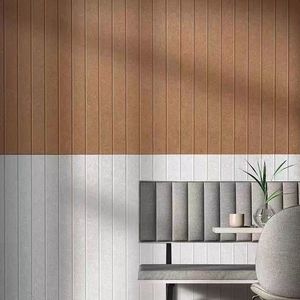 Panel Acústico Moderno Personalizado Autoadhesivo de Fieltro con Rayas, Decoración de Pared, Panel de Poliéster Insonorizante, Diseño de Modelo 3D - Product Image 2