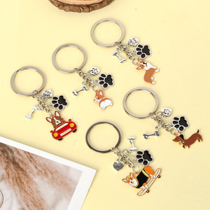 Bán Buôn Vui Corgi Carabiner Keychain Dễ Thương Con Chó Vòng Chìa Khóa <span class=keywords><strong>Puller</strong></span> Cổ Điển Và Phim Hoạt Hình Hợp Kim Thời Trang Phong Cách Quà Tặng Số Lượng Lớn - Product Image 1