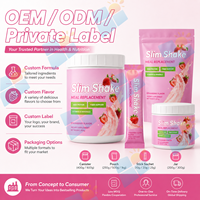 Poudre de remplacement de repas Slim Shake avec formule riche en protéines et saveur fraise pour la gestion du poids Nutrition Marque privée