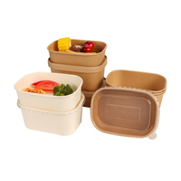 Vente en gros Boîte à lunch biodégradable Boîte à lunch en papier jetable pour restauration rapide Conteneur en papier