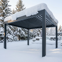 Akıllı Motorlu Biyoklimatik Pergola 3x4m Alüminyum Panjurlu Kamelya Uzaktan Kumandalı LED Ticari Dış Mekan Yapı Üreticisi