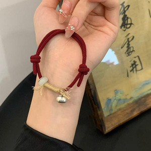 999 Pure Silver Persimmon Charm <b>Bracelet</b> With Jade <b>Bead</b> Red Rope Woven For Women Gift Jewelry - Product Image 3