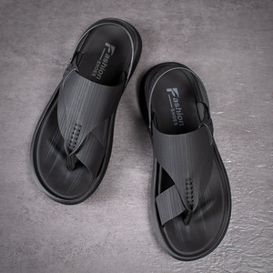 Sandalias de Verano para Hombre, Punta Abierta, Suela de PU, Entresuela de Goma, Estilo Casual, Sin Cordones, Color Sólido, Forro Textil - Product Image 3