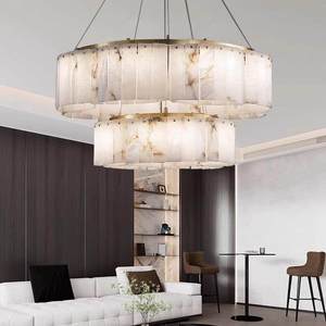 Lámpara Colgante LED Rectangular Moderna de Lujo, de Mármol Natural y Cobre, con Garantía, Apta para Mesas de Comedor e Islas de Cocina - Product Image 4