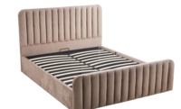 2026 Lit de rangement double couche en bois, moderne, de haute qualité, avec plateforme rembourrée et repose-pieds en tissu