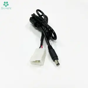 Custom OEM DC 12V 5521 5525 Barrel Jack To JST Molex TE 2 Pin Power Cable With Ferrite Core DC Power Cable