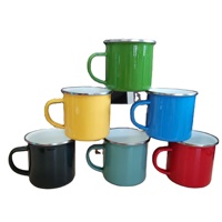 Verre émaillé personnalisé avec impression de logo, 10 pièces, tasse de camping en acier, sublimation, impression de logo blanc