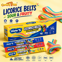 Direct usine : Bonbons gommeux de réglisse acidulés arc-en-ciel, en bandes, moelleux et croquants, OEM Marque Privée