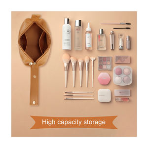 <span class=keywords><strong>ISEN</strong></span>, superventas, estilo coreano, bolsa de maquillaje de cuero PU para mujer, gran capacidad, portátil, con cremallera, bolsa de cosméticos de moda para damas - Product Image 4