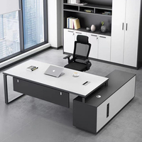 Bureau d'ordinateur personnalisé en forme de L Bureau de direction de style moderne blanc