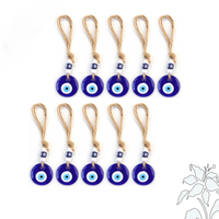 Décoration murale et de porte Nazar bleue faite à la main, grande taille, en verre, motif œil turc contre le mauvais œil, et porte-clés œil turc pour décoration de voiture