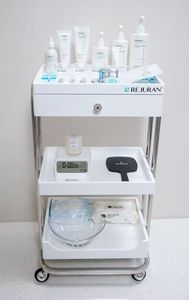 Salon <b>Trolley</b> With Drawer And Tray 80cm Height Gold Frame White Storage <b>Cart</b> For Beauty Salon Commercial Use - Product Image 5