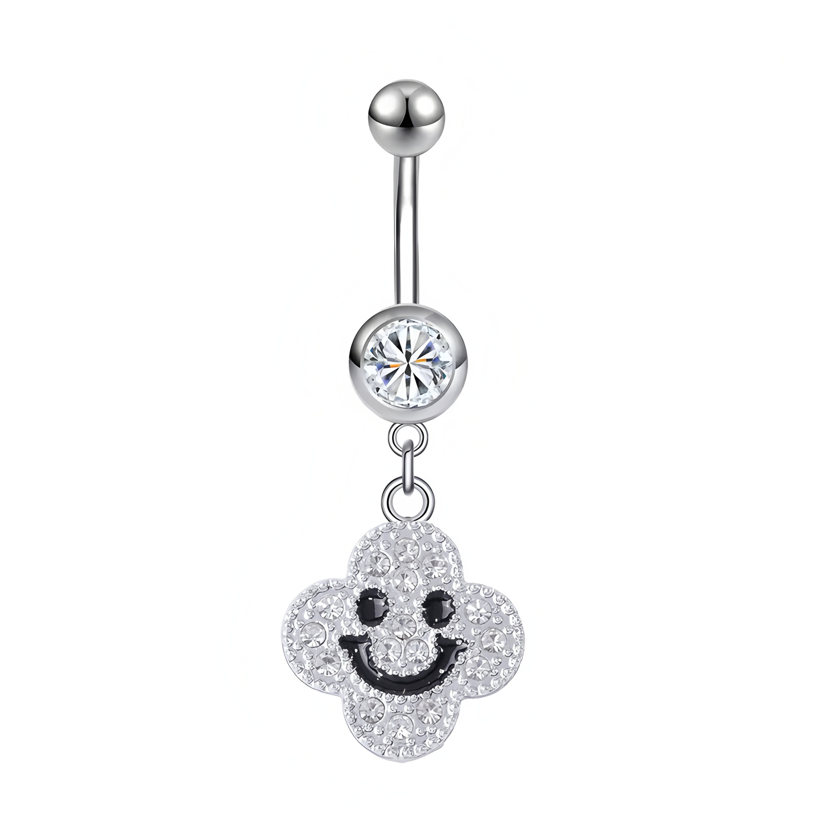 Silver Four-leaf Clover Shape