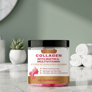 Gummies de collagène à la vitamine E sans sucre, marque privée OEM, pour le soutien du blanchiment de la peau, supplément de beauté pour adultes, vente en gros - Product Image 1