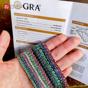 Bracelet tennis en moissanite coloré GIGAJEWE, plaqué or 18 carats, argent 925, coupe <span class=keywords><strong>ronde</strong></span> 3/4/5 mm, délicat, réglable, bijoux de luxe - Product Image 6