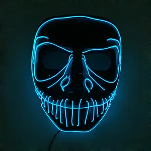 Forniture per feste Led EL Strip luminoso Predator Party Mask Horror Cosplay Joker maschera da Hockey per Festival